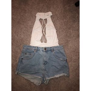 Coachella Inspired Bodysuit +Shorts🌼🌈